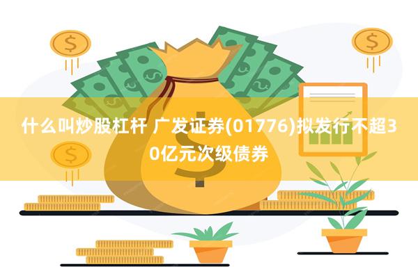 什么叫炒股杠杆 广发证券(01776)拟发行不超30亿元次级债券