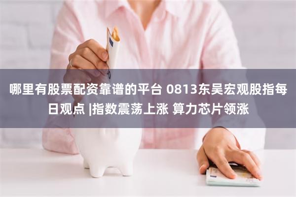哪里有股票配资靠谱的平台 0813东吴宏观股指每日观点 |指数震荡上涨 算力芯片领涨